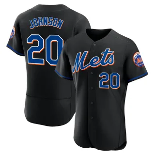 Men's Authentic Black Howard Johnson New York Mets 2022 Alternate Jersey