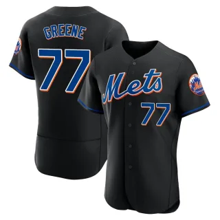 Men's Authentic Black Zachary Greene New York Mets 2022 Alternate Jersey