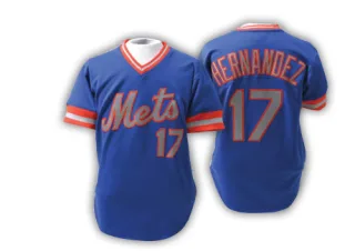Men's Authentic Blue Keith Hernandez New York Mets Throwback Jersey