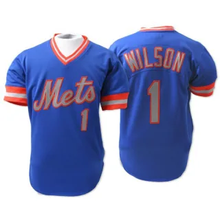 Men's Authentic Blue Mookie Wilson New York Mets Throwback Jersey