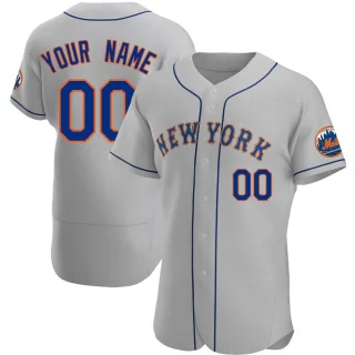 Men's Authentic Gray Custom New York Mets Road Jersey
