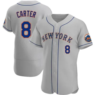 Men's Authentic Gray Gary Carter New York Mets Road Jersey