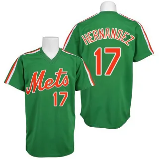 Men's Authentic Green Keith Hernandez New York Mets Throwback Jersey