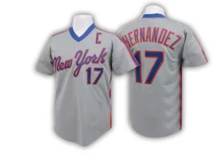Men's Authentic Grey Keith Hernandez New York Mets Throwback Jersey