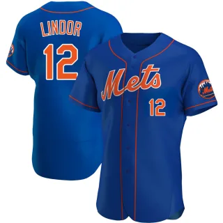 Men's Authentic Royal Francisco Lindor New York Mets Alternate Jersey