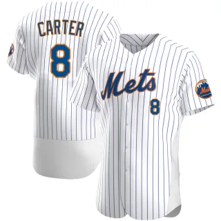 Men's Authentic White Gary Carter New York Mets Home Jersey
