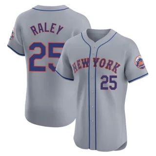 Men's Elite Gray Brooks Raley New York Mets Road Jersey