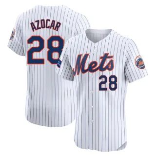 Men's Elite White Jose Azocar New York Mets Home Patch Jersey
