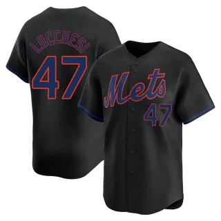 Men's Limited Black Joey Lucchesi New York Mets Alternate Jersey