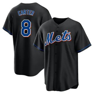 Men's Replica Black Gary Carter New York Mets 2022 Alternate Jersey