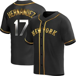 Men's Replica Black Golden Keith Hernandez New York Mets Alternate Jersey