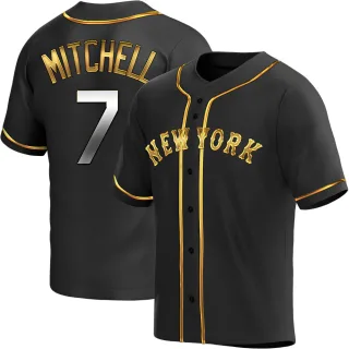 Men's Replica Black Golden Kevin Mitchell New York Mets Alternate Jersey