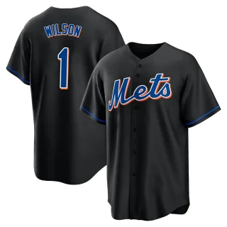 Men's Replica Black Mookie Wilson New York Mets 2022 Alternate Jersey