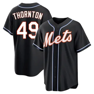 Men's Replica Black Zac Thornton New York Mets Fashion Out Jersey