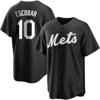 Men's Replica Black/White Eduardo Escobar New York Mets Jersey