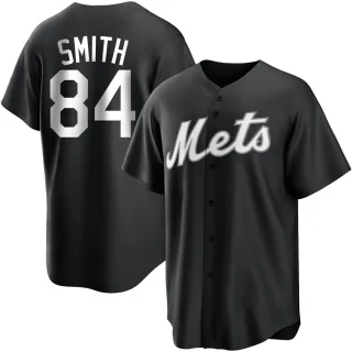 Men's Replica Black/White Kevin Smith New York Mets Jersey