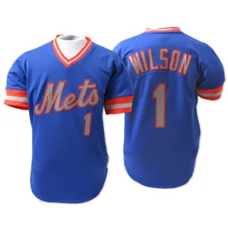 Men's Replica Blue Mookie Wilson New York Mets Throwback Jersey
