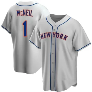 Men's Replica Gray Jeff McNeil New York Mets Road Jersey