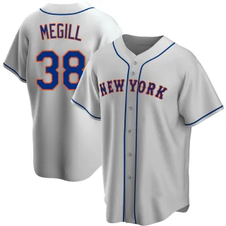 Men's Replica Gray Tylor Megill New York Mets Road Jersey