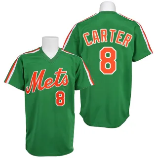 Men's Replica Green Gary Carter New York Mets 1985 Throwback Jersey