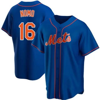 Men's Replica Royal Hideo Nomo New York Mets Alternate Jersey