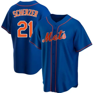 Men's Replica Royal Max Scherzer New York Mets Alternate Jersey