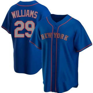 Men's Replica Royal Trevor Williams New York Mets Alternate Road Jersey