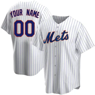 Men's Replica White Custom New York Mets Home Jersey