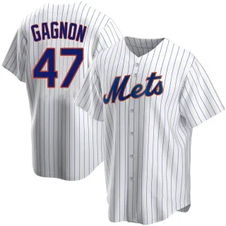 Men's Replica White Drew Gagnon New York Mets Home Jersey