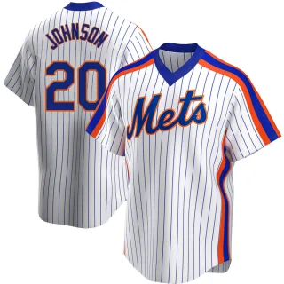 Men's Replica White Howard Johnson New York Mets Home Cooperstown Collection Jersey