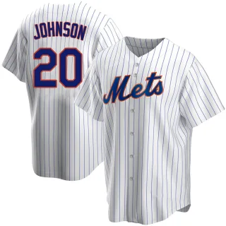 Men's Replica White Howard Johnson New York Mets Home Jersey