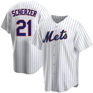 Men's Replica White Max Scherzer New York Mets Home Jersey