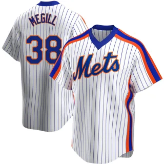 Men's Replica White Tylor Megill New York Mets Home Cooperstown Collection Jersey