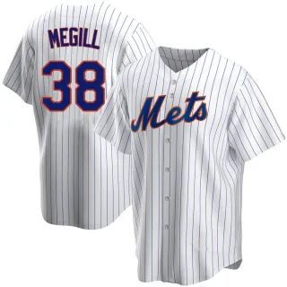 Men's Replica White Tylor Megill New York Mets Home Jersey