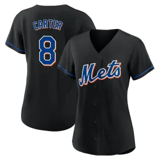 Women's Authentic Black Gary Carter New York Mets 2022 Alternate Jersey