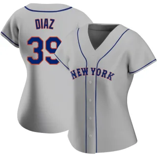 Women's Authentic Gray Edwin Diaz New York Mets Road Jersey