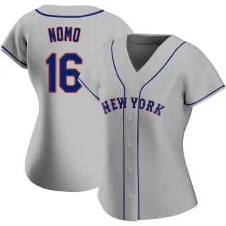 Women's Authentic Gray Hideo Nomo New York Mets Road Jersey