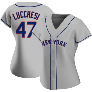 Women's Authentic Gray Joey Lucchesi New York Mets Road Jersey
