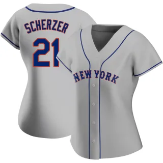 Women's Authentic Gray Max Scherzer New York Mets Road Jersey