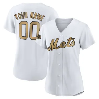 Women's Authentic White Custom New York Mets 2022 All-Star Game Jersey