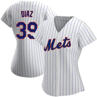 Women's Authentic White Edwin Diaz New York Mets Home Jersey