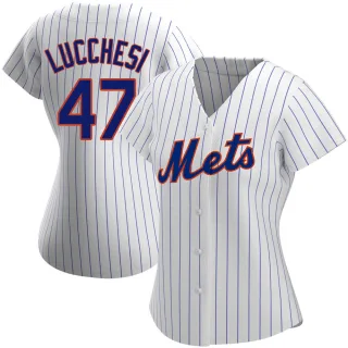 Women's Authentic White Joey Lucchesi New York Mets Home Jersey