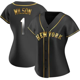 Women's Replica Black Golden Mookie Wilson New York Mets Alternate Jersey
