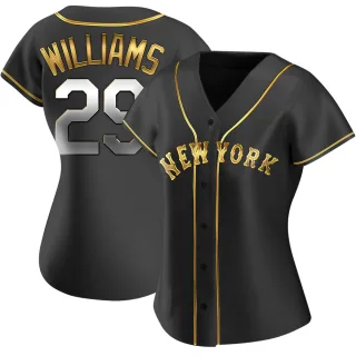 Women's Replica Black Golden Trevor Williams New York Mets Alternate Jersey