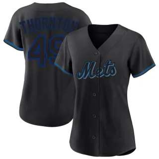 Women's Replica Black Zac Thornton New York Mets Fashion Jersey