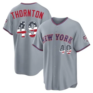 Youth Limited Gray Zac Thornton New York Mets USA 250 Fourth Of July Road Stadium Jersey