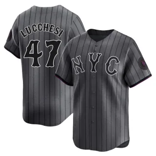 Youth Limited Joey Lucchesi New York Mets Graphite 2024 City Connect Jersey