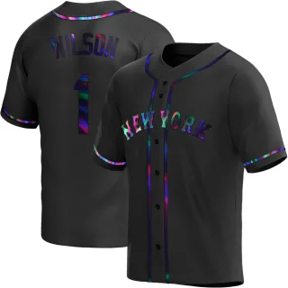 Youth Replica Black Holographic Mookie Wilson New York Mets Alternate Jersey