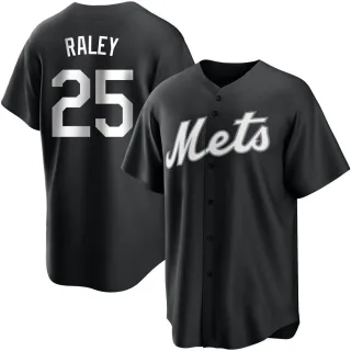 Youth Replica Black/White Brooks Raley New York Mets Jersey