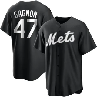 Youth Replica Black/White Drew Gagnon New York Mets Jersey